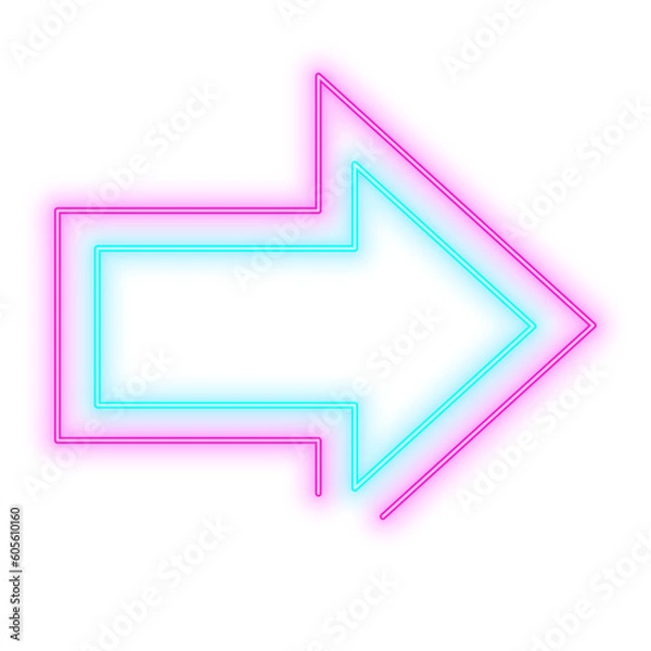 Obraz Neon Light Pink Green Arrow