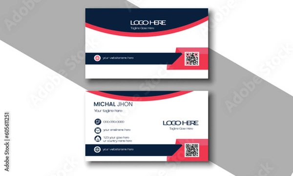 Obraz Title suggestions and business card design with Red and black  color design template.