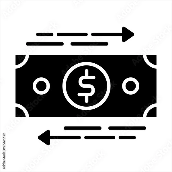 Obraz Solid vector icon for money transfer which can be used various design projects.
