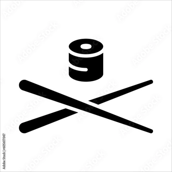 Fototapeta Solid vector icon for sushi which can be used various design projects.