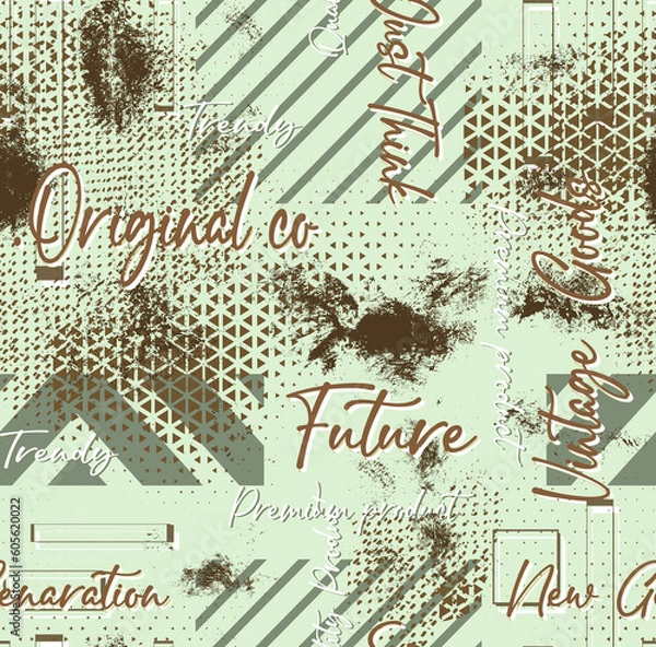 Obraz trendy textille design seamless pattern