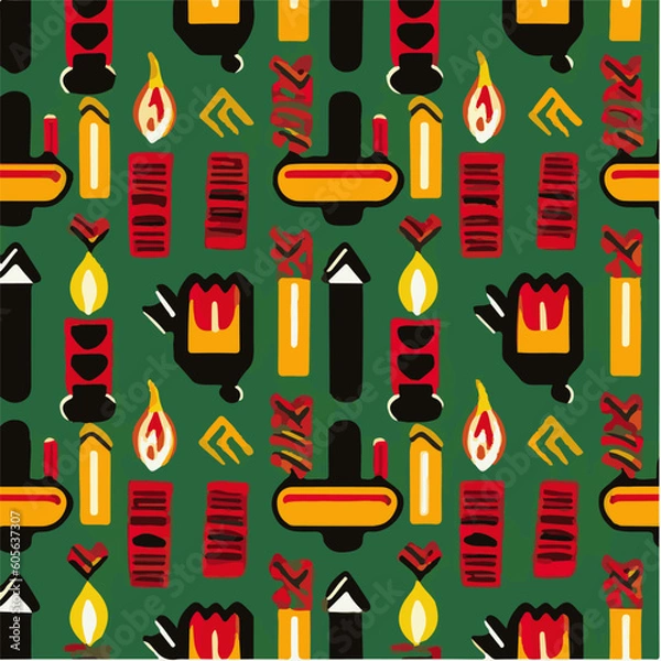 Obraz cute simple kwanzaa pattern, cartoon, minimal, decorate blankets, carpets, for kids, theme print design
