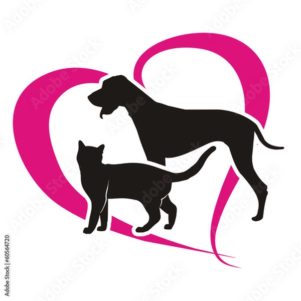 Obraz symbol cat and dog