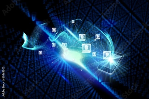 Fototapeta Composite image of futuristic black background with binary code