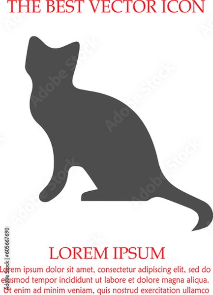 Obraz Cat vector icon eps 10. Simple isolated illustration