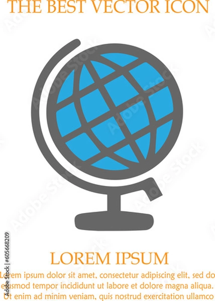 Obraz Globe vector icon eps 10. Simple isolated illustration.