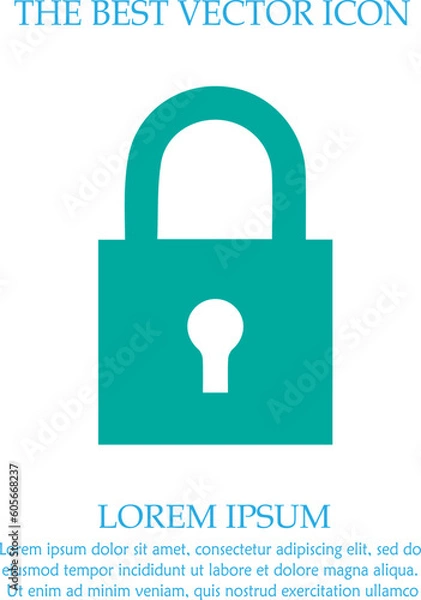 Obraz Lock vector icon eps 10. Simple isolated illustration.