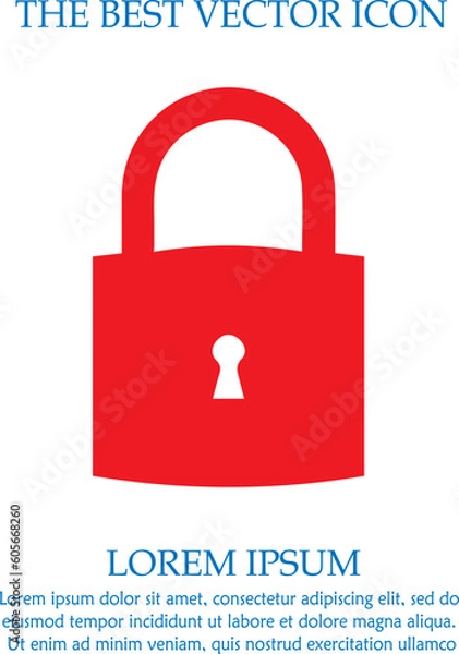 Obraz Lock vector icon eps 10. Simple isolated illustration.