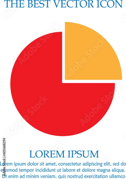 Obraz Pie chart vector icon eps 10. Graph symbol. Simple isolated illustration.