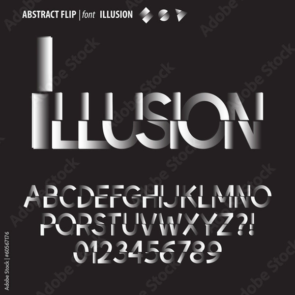 Obraz Abstract Flip Alphabet and Digit Vector