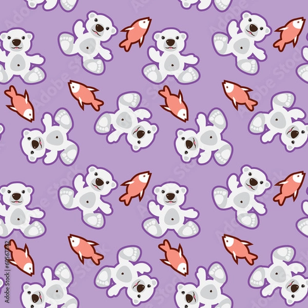 Fototapeta polar bear seamless pattern