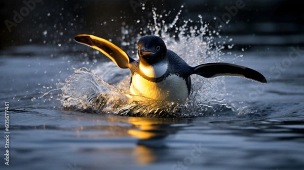 Obraz penguin, Marine organisms, Life of the sea, Underwater world, Aquatic organisms, Sea breeze, Ecosystem, Ocean, Tide, sea, mystery of life, sea creatures, animals,