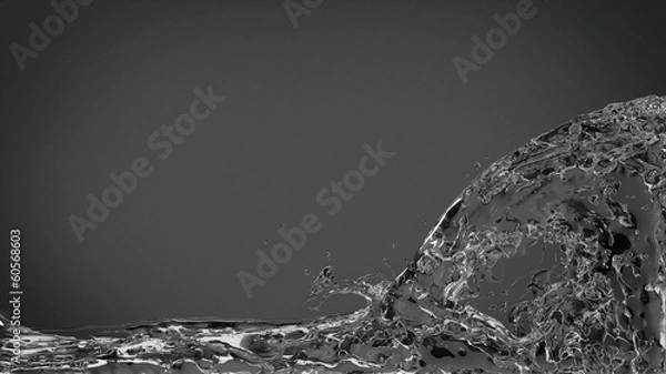 Obraz Abstract Water Splash on Elegant Dark Gray