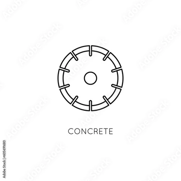Obraz Diamond disc vector icon. Processing concrete with an angle grinder.