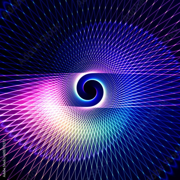 Obraz Blue fractal background