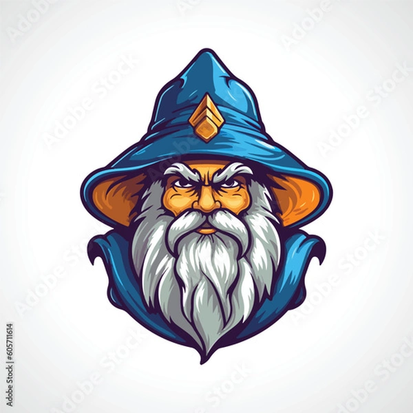 Obraz Wizard Mascot Logo Design Wizard Vector Illustration