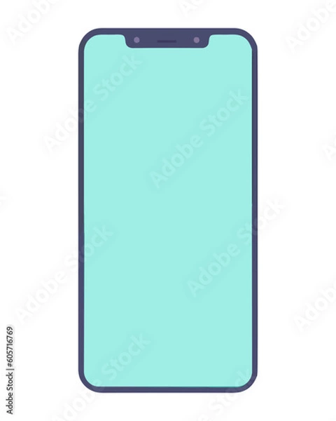 Fototapeta Blank smartphone gadget, isolated illustration
