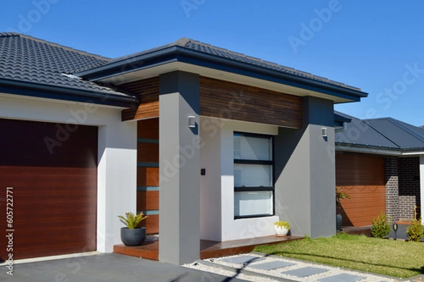 Obraz Houses in the suburbs on a sunny afternoon