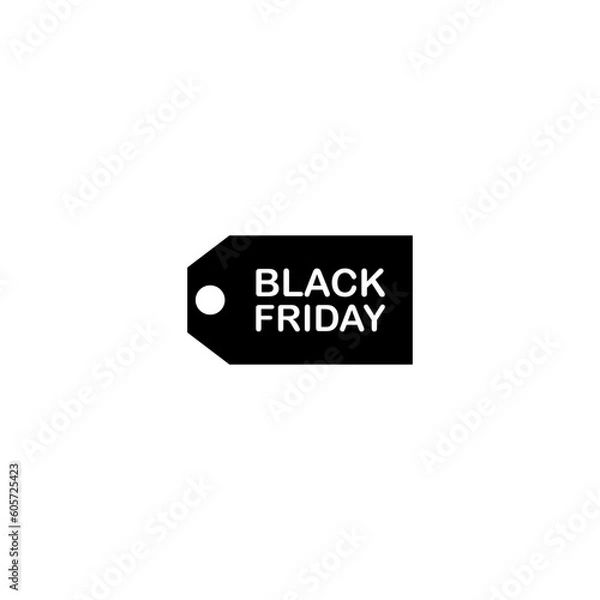 Fototapeta Black friday tag icon isolated on white background 