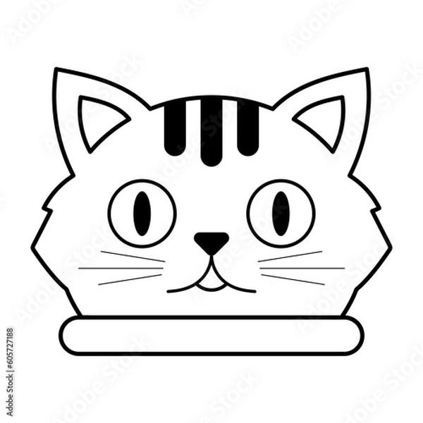 Obraz cute cat line element