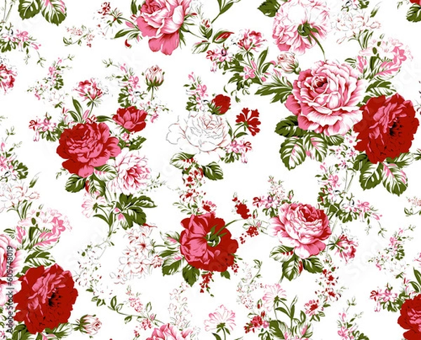 Obraz Textile and digital seamless pattern design 