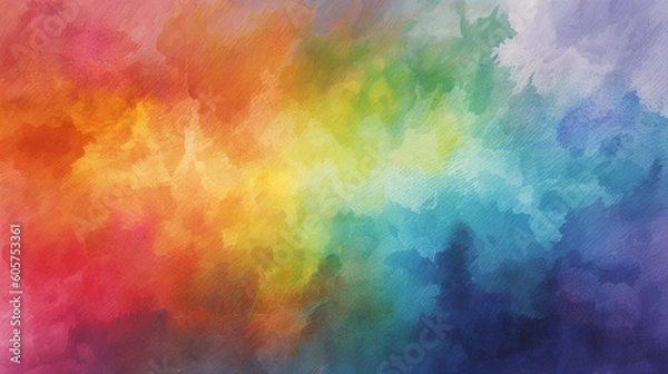 Fototapeta Rainbow watercolor background. Generative AI image