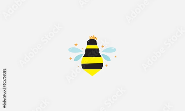 Obraz Bee logo vector outline minimalist graphic vector