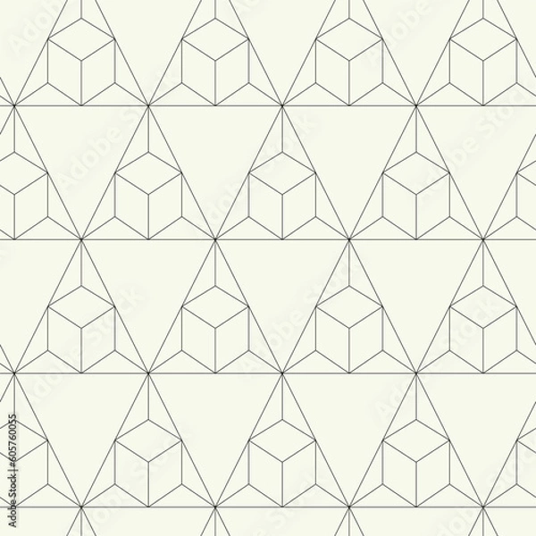 Fototapeta Vector monochrome geometric pattern in simple graphic design. Fashion trendy geometry.