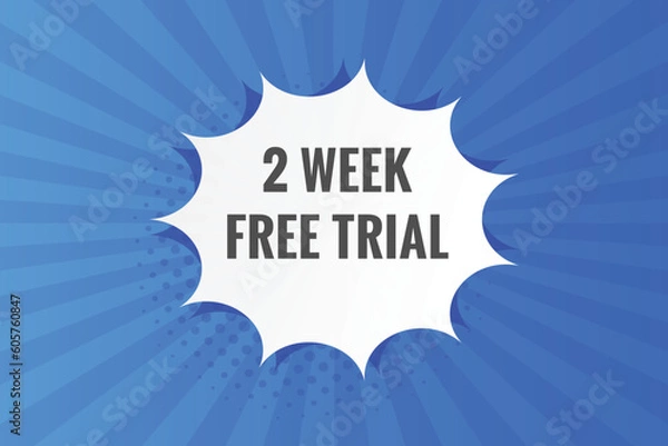 Fototapeta 2 week Free trial Banner Design. 2 week free banner background