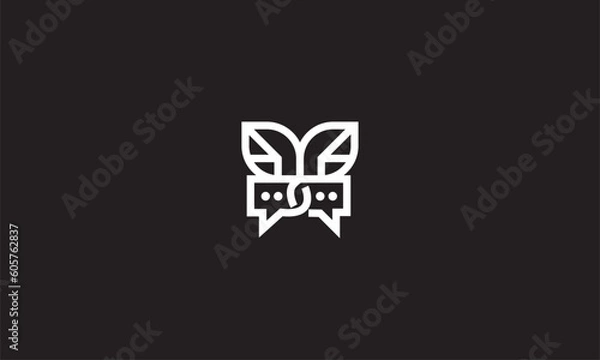 Obraz A message logo with wings vector logo template