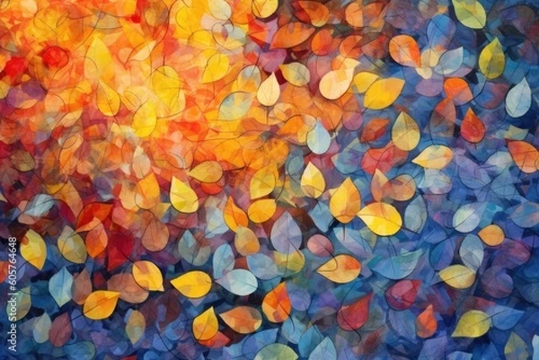 Obraz autumn leaves background - created with generative ai