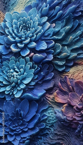 Obraz Blue succulent background