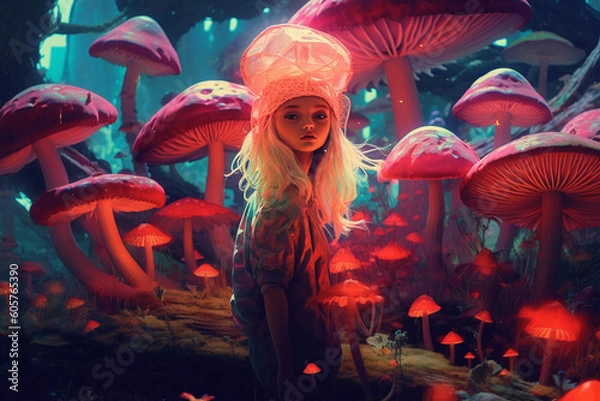 Obraz Fantasy in the mushroom city