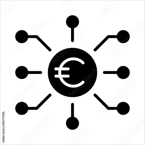 Fototapeta Solid vector icon for European Union which can be used various design projects.