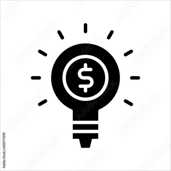 Fototapeta Solid vector icon for business idea which can be used various design projects.