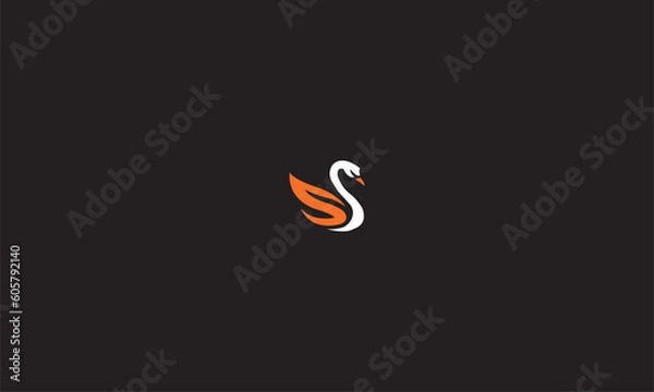 Obraz aesthetic swan vector logo template