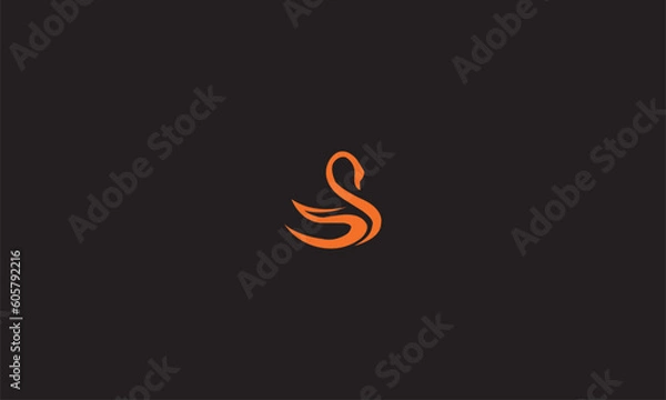 Obraz aesthetic swan vector logo template