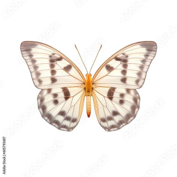 Fototapeta Checkered white butterfly -  Pontia 1. Transparent PNG. Generative AI
