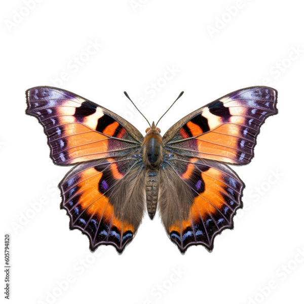 Fototapeta Small tortoiseshell butterfly -  Aglais urticae 1. Transparent PNG. Generative AI
