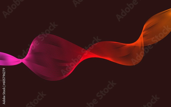 Fototapeta abstract wave red background with smoke