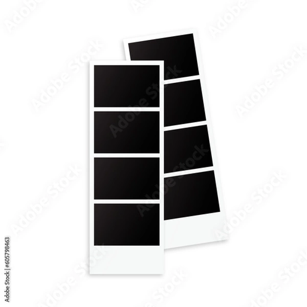 Fototapeta 4 Picture of Vertical Blank Photo Strip, Photo Frame Photography Vector Template