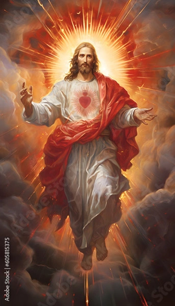 Obraz Sagrado Corazón de Jesús, Sacred Heart of Jesus. Divina misericordia. Divine mercy