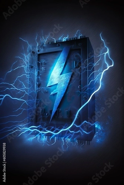 Obraz data security shield - protecting shield - cybersecurity - dark backround - glowing lines - hologram