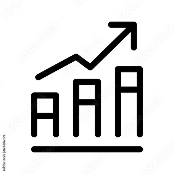 Fototapeta Growth Graph Icon Vector Symbol Design Illustration