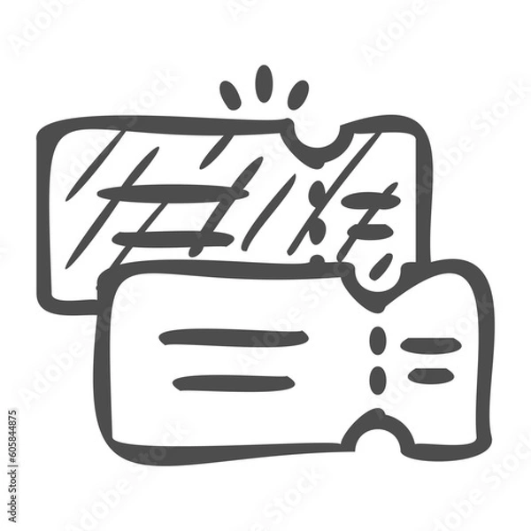 Fototapeta ticket handdrawn icon