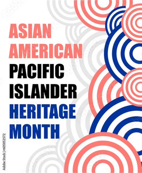 Obraz AAPI, Asian American and Pacific Islander Heritage Month banner celebration. Vector abstract geometric. 