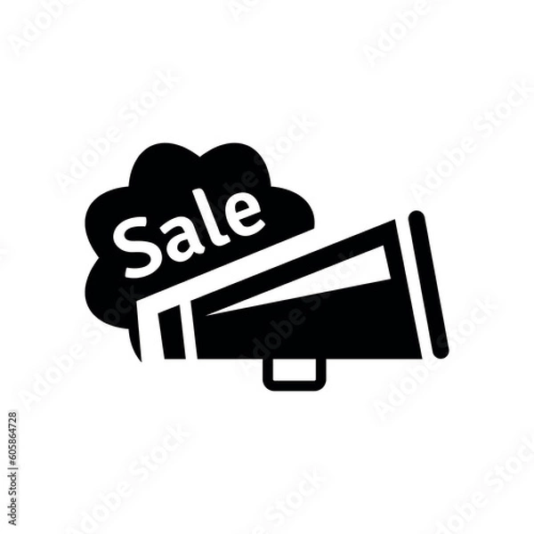 Fototapeta Sales Promotion Flat Black Icon Isolate On White Background Vector Illustration | Seo Icons