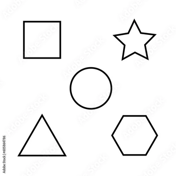 Obraz Shapes, Shape, Math Icon, Sign