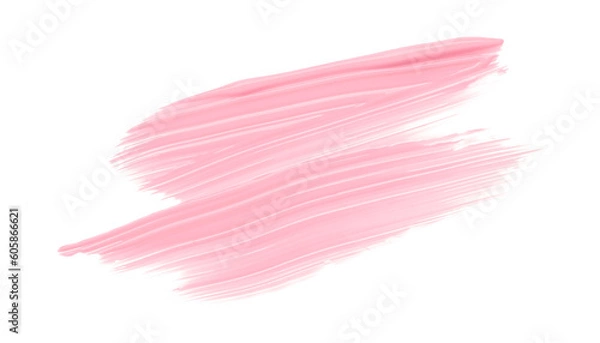 Fototapeta Shiny pink brush watercolor painting isolated on transparent background. watercolor png