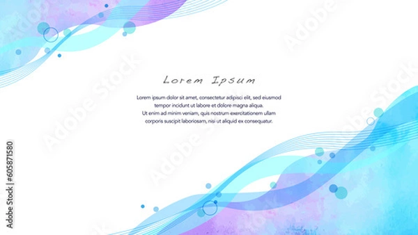 Obraz 透明水彩タッチの波イメージの背景	
